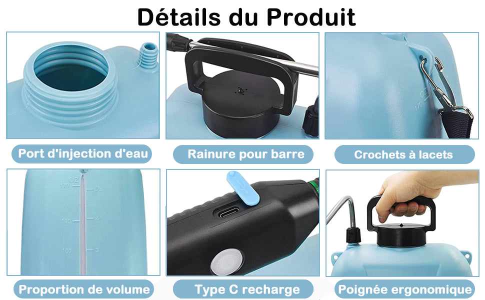 Pulvérisateur éléctrique de jardin 5 litres