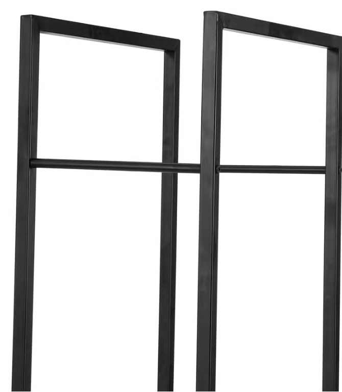 Portes-bûches noir métal 45x170x30 cm