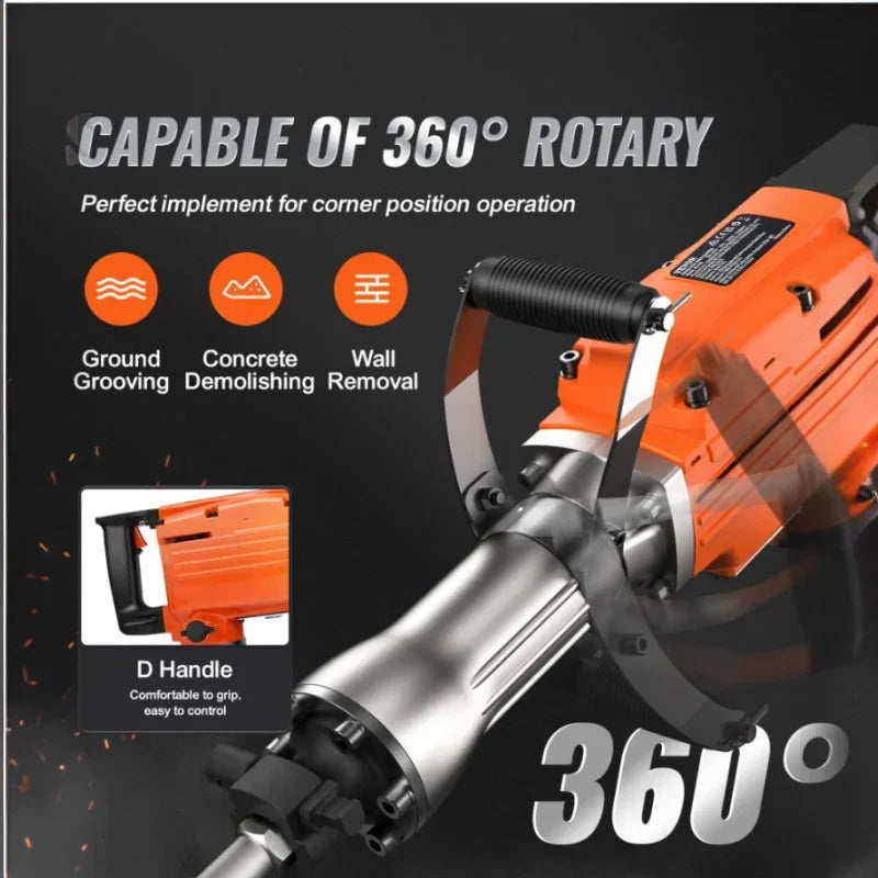 Marteau piqueur de démolition professionnel 2200 w