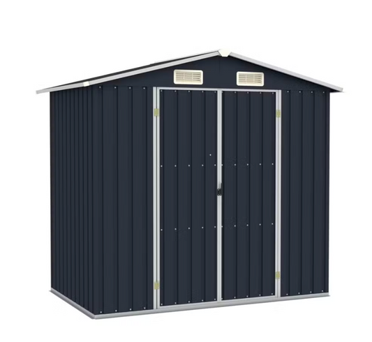 Abris de jardin gris métal 205 x 183 x 129 cm