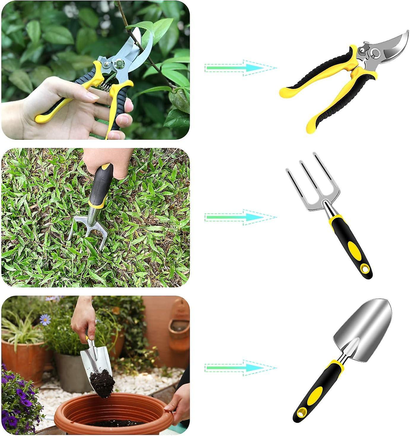 Kit d'outils de jardinage en aluminium (3 pièces)