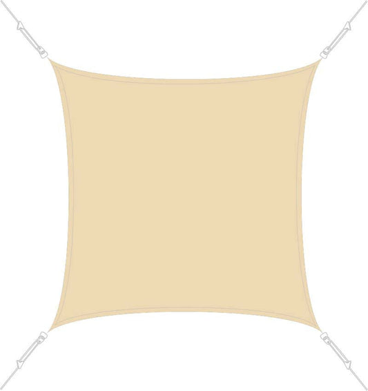 Voile d'ombrage carrée 3x3m sable