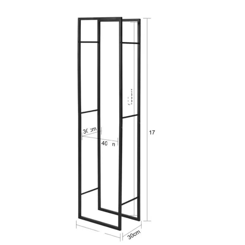 Portes-bûches noir métal 45x170x30 cm