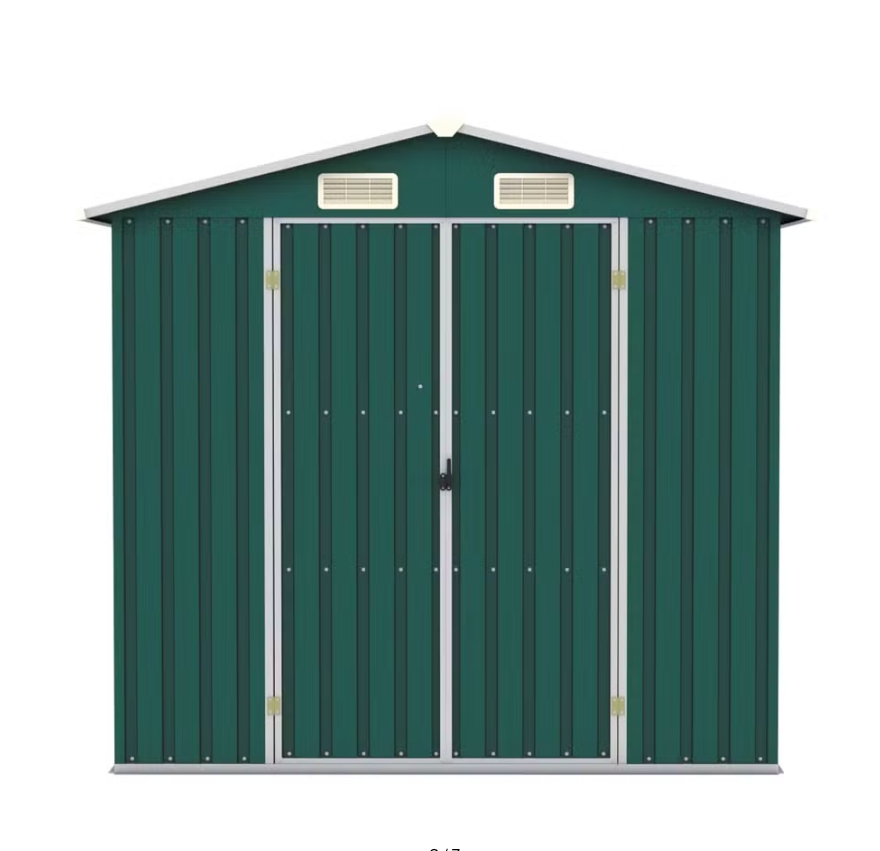 Abri de jardin vert - métal - 205 x 183 x 129 cm