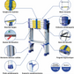 Échelle télescopique portable et pliante 5-8m