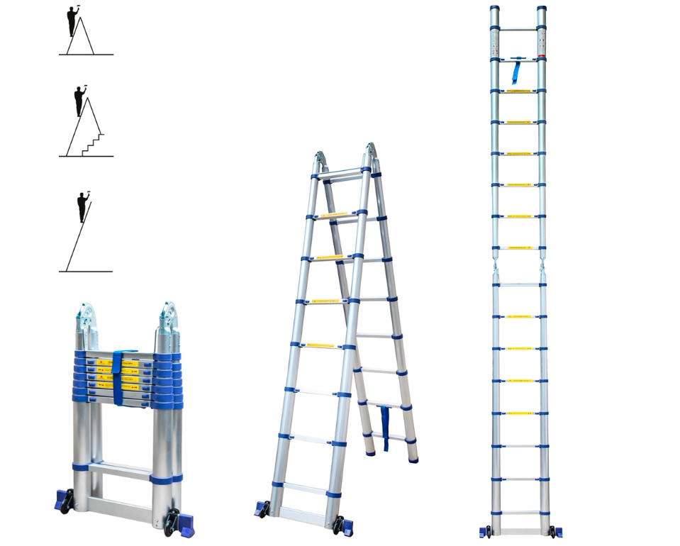 Échelle télescopique portable et pliante 5-8m