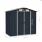 Abris de jardin gris métal 205 x 183 x 129 cm