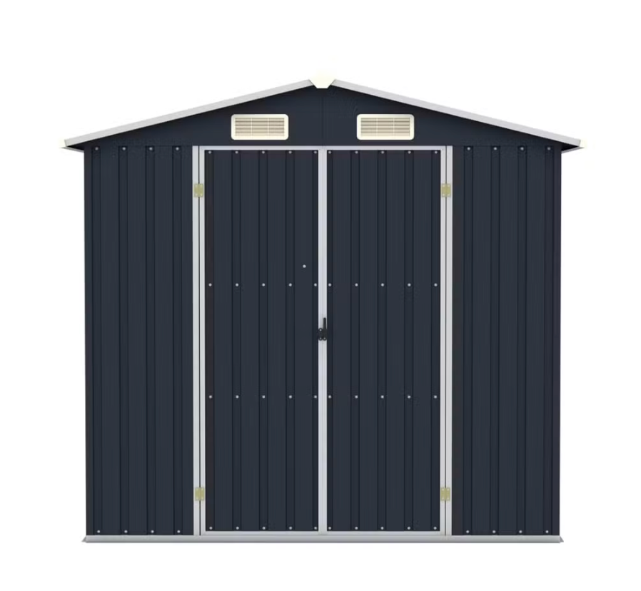 Abris de jardin gris métal 205 x 183 x 129 cm