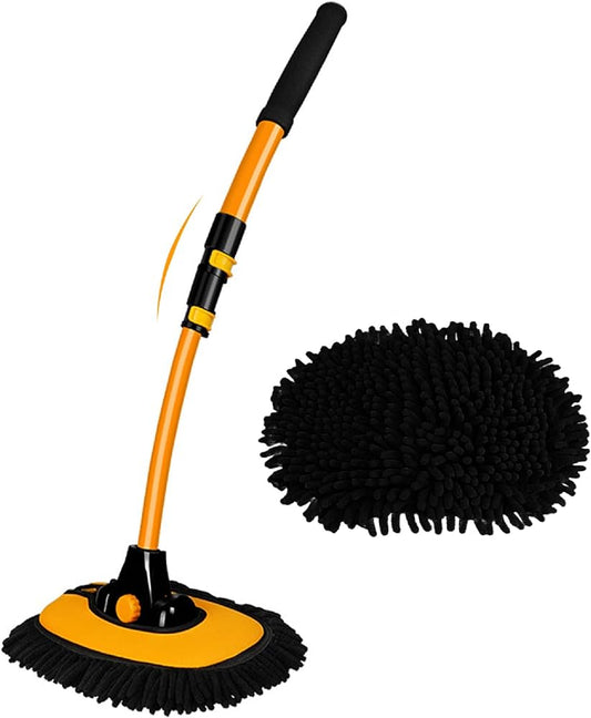 Brosse de nettoyage pour voiture avec manche télescopique