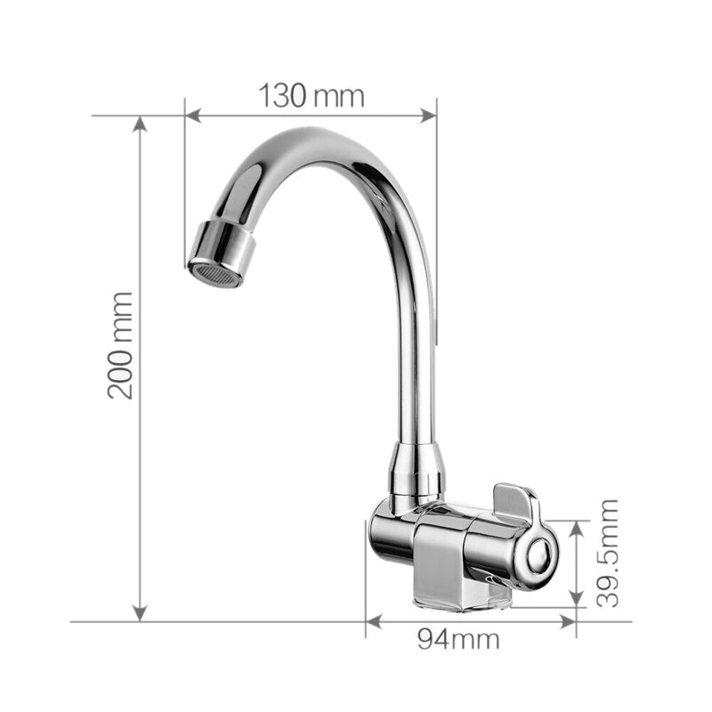 Robinet d’eau froide pliant en cuivre pour bateau/caravane, rotation 360 degrés